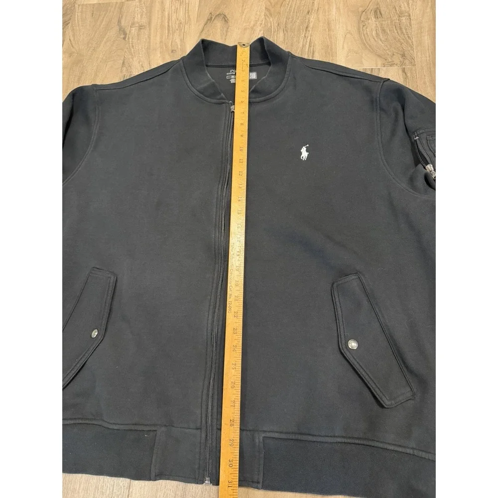 Polo Ralph Lauren Jacket Mens 3XB Black Double Knit Bomber Tech Performance